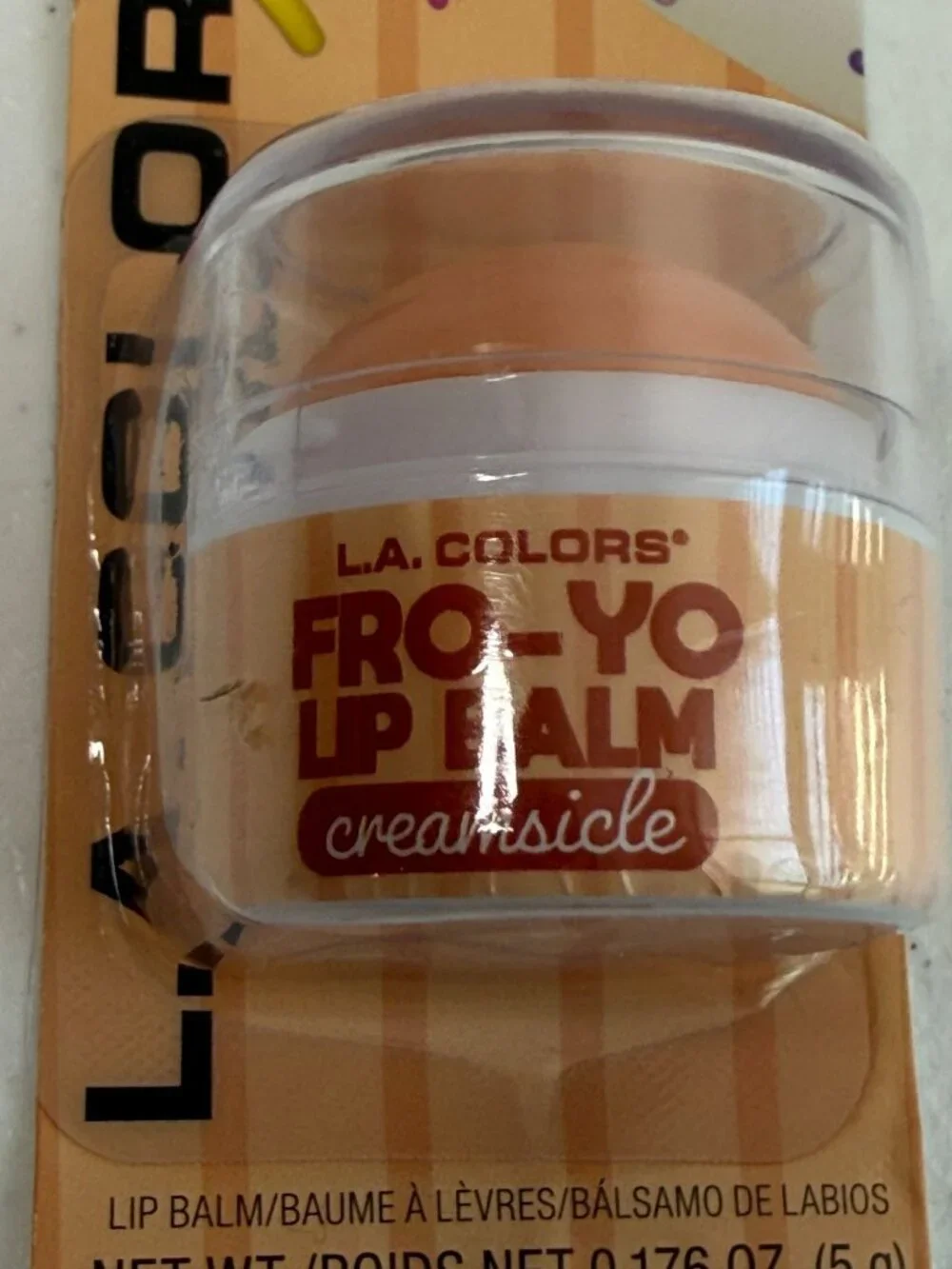 L.A. Colors Fro-Yo Lips Creamsicle Scented Lip Balm New